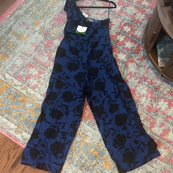Kate Spade x Target Blue and Black Floral One-Shoulder Jumpsuit NWT - Picture 7 of 7